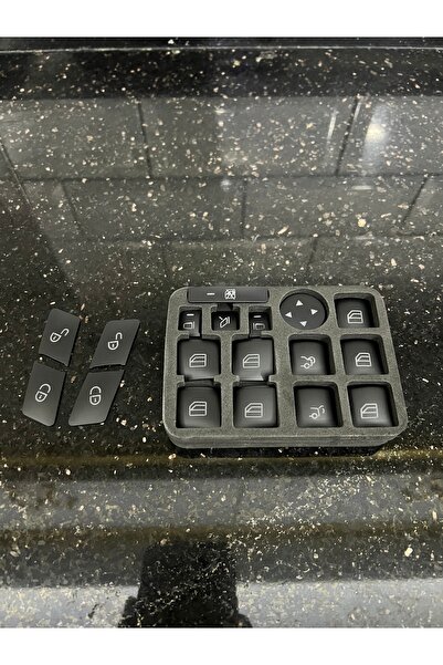 kaytaz MERCEDES CAM TUŞ VE KİLİT SİYAH KAPLAMA VE JOYSTİCK LOGO 4 KAPI SET W204 W212 W117 W176 W207 Uyumlu