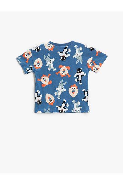 Koton Walt Disney Cartoon Characters Printed Short Sleeve Licensed T-Shirt Cotton
