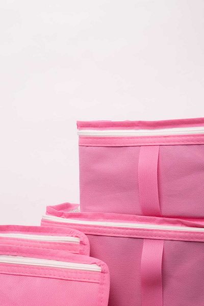 Özlem Toys 6-Piece Suitcase Organizer Suitcase Organizer Set (Pink Color)