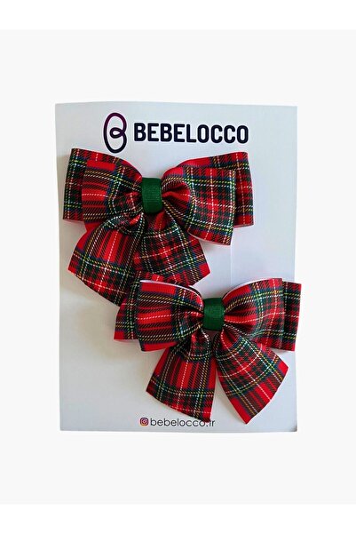 Bebelocco Kırmızı Ekose Desenli Pens Toka