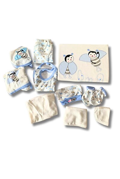 YusGos Organic 10 Piece Ladybug Embroidered Newborn Hospital Discharge Set