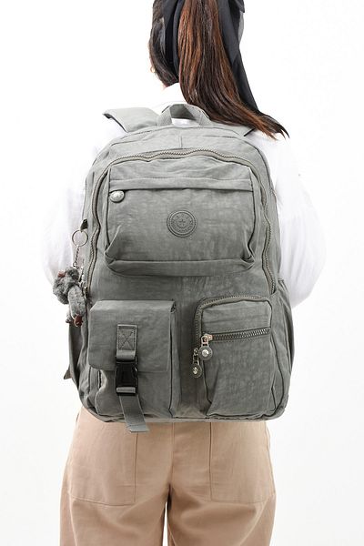 Alanç Gift Κορεάτικο μοντέλο μεγάλου μεγέθους γκρι Unisex αδιάβροχο τσαλακωμένο εξαιρετικά ελαφρύ σχολικό σακίδιο πλάτης πολλαπλών ματιών