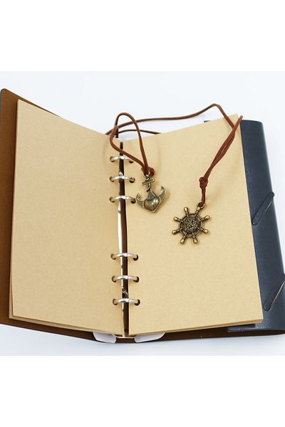 enyareshome Vegan Leather Cover Nostalgic Note Scrapbook 80 Sheets A5 - Removable Page 18.5cm X 12.5cm