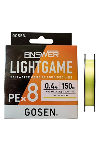GOSEN Answer Light Game PE 8 Örgü 0.4PE 150mt Cocktail Yellow LRF İp Misina