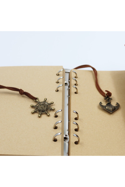 enyareshome Vegan Leather Cover Nostalgic Note Memory Book 80 Sheets A5 - Removable Page