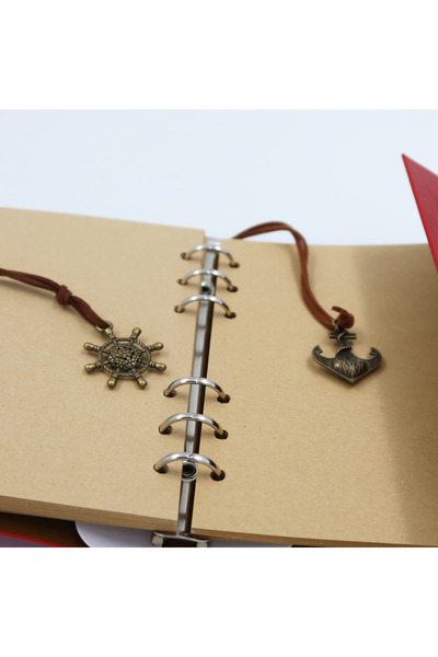 enyareshome Vegan Leather Cover Nostalgic Note Memory Book 80 Sheets A5 - Removable Page