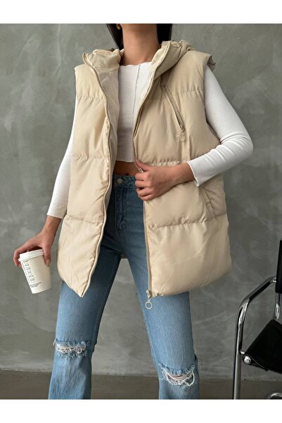 Polat kadın  kapüşonlu yelek yağmurluk