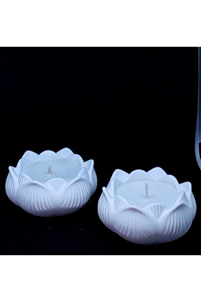 Dekoratif 2'li Lotus Kiraz Çiçeği Kokulu Mum