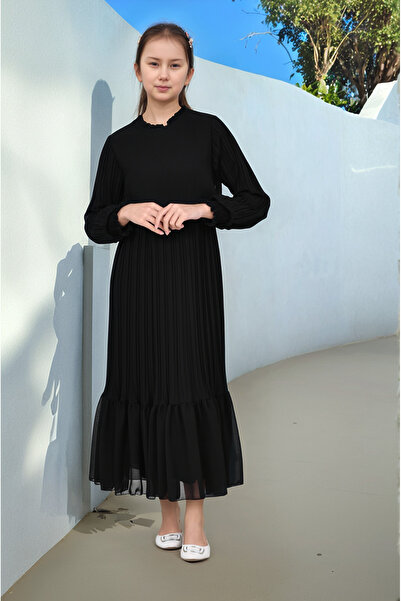 Pantulux Rochie lungă din șifon din bumbac plisat pentru fete