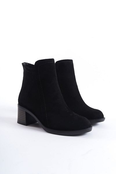 Joy Woman Γυναικείες μπότες LARISSA Orthopedic Suede - με φερμουάρ, αδιάβροχες και ανθεκτικές στο κρύο, ST Black