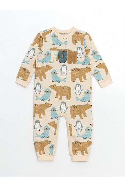 LC Waikiki Lcw Crew Neck Printed Baby Boy Romper Fast Fashion