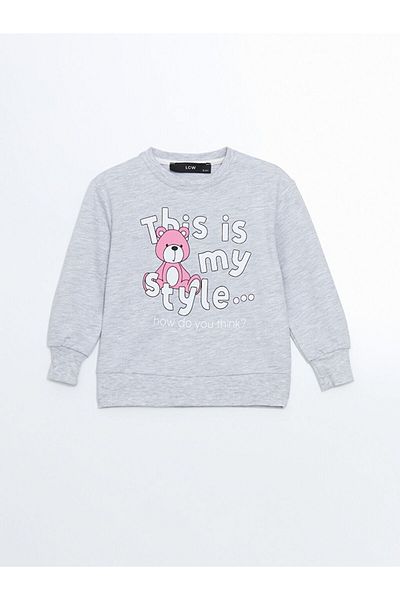 LC Waikiki LCW baby Crew Neck Printed Baby Girl Sweatshirt