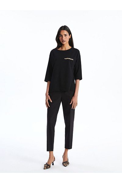 LC Waikiki Lcwaikiki Basic Crew Neck Chain Detail Women's T-Shirt