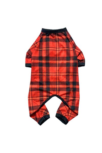 GedyCo Ekoseli Penye Küçük Irk Köpek Yılbaşı Tulumu