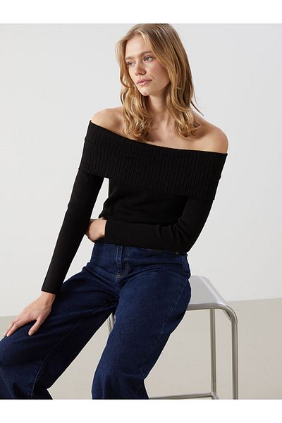 LC Waikiki LCW Comfort Damen-Strickpullover mit U-Boot-Ausschnitt