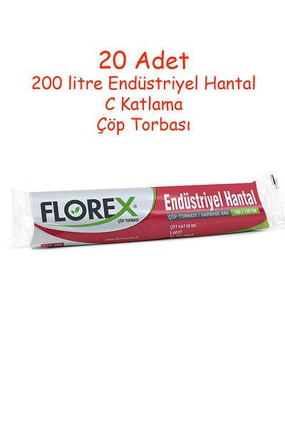 Florex Florex 20 Rolls Blue Industrial Hantal Garbage Bag - C Fold 508B