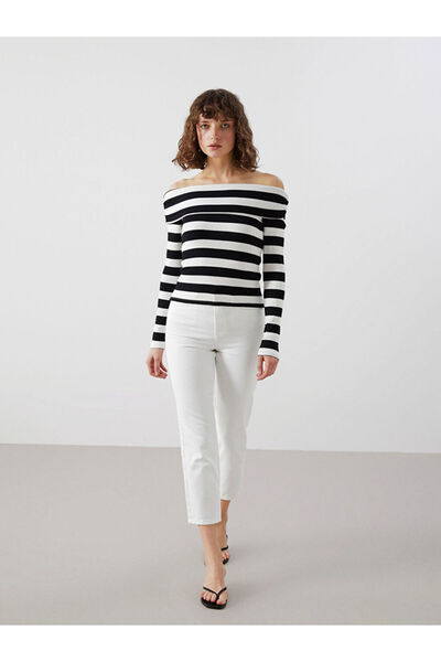 LC Waikiki Lcw Vision Boat Neck Color Block Women's Bodysuit