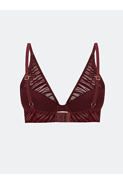 LC Waikiki Burgundy Underwire Unpadded Patterned T-Shirt Bra