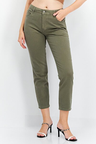 Don't Call Me Jennyfer Women Mom Fit Solid Non Stretchable Denim Jeans, Khaki...