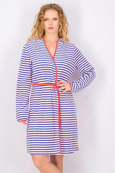 Tchibo Women Stripe Long Sleeve Dressing Gown, White