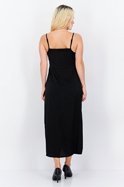 French Connection Women Solid Midi Casual Dress, Black