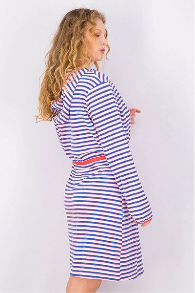 Tchibo Women Stripe Long Sleeve Dressing Gown, White