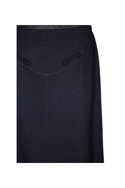 HESNA Women's Tuğçe Corsage Stoned Unlined Navy Blue Skirt