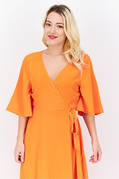 French Connection Women Plain Maxi Dress, Orange