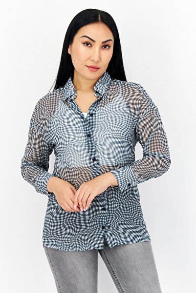 Don't Call Me Jennyfer Women Long Sleeves checkered Casual Shirt, Green