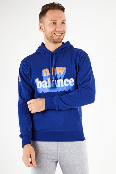 New Balance Men Relaxed Fit Long Sleeve Training Hoodies, Blue