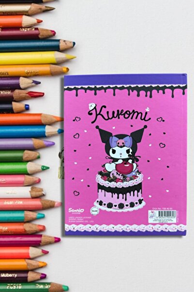 TOYFEST 80 Sheets Pink Kuromi Lock Notebook - 14X20
