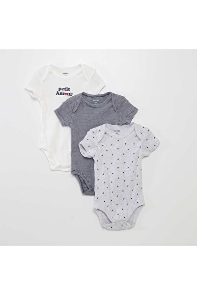 KIABI Pack of 3 eco-design bodysuits GREY