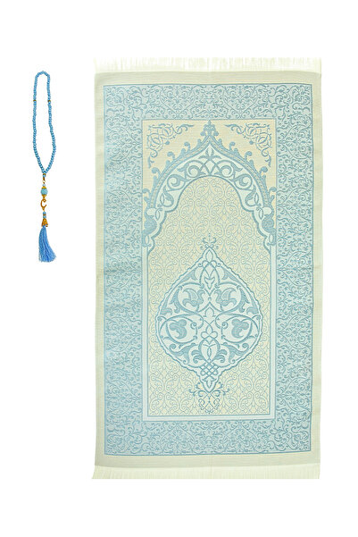 Modish Group Преміум-килимок з османським візерунком і набір чотків з перлами та літерою «Вав» — ісламські подарунки для жінок і чоловіків