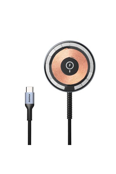 Momax Q.MAG 2 Transparent Magnetic Wireless Charger, 15W Max, 1.2M Cable - Grey