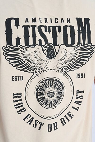CUSTOM BASKILI KREM TSHIRT