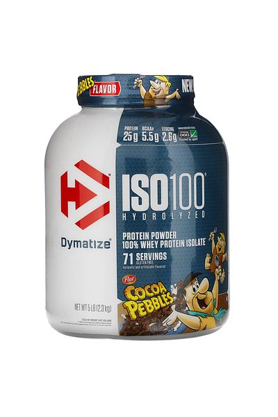 Dymatize ISO 100 Hydrolyzed whey protein isolate, Cocoa Pebbles, 5 LB