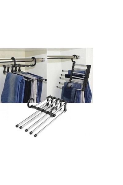 CMT Fabric In-Cabinet Jeans Trousers Hanger 5 In 1 Pantalon Hanger Hanger Color White