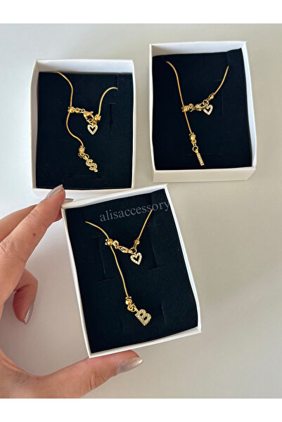 Alis Accessory Asansör kalpli harf kolye