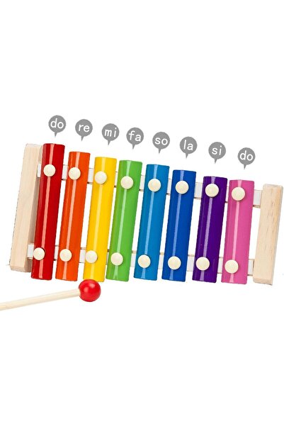 Anoffel Eğitici Ahşap Ksilofon 8 Nota 8 Ton 25 Cm 8 Tuşlu