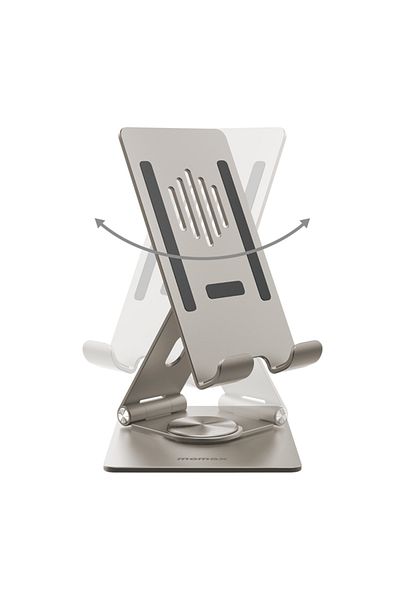 Momax Fold and Rotatable Phone and Tablet Stand Aluminum Alloy KH5 - Titanium