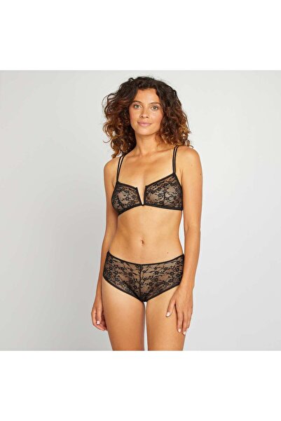 KIABI Sheer lace boy shorts black