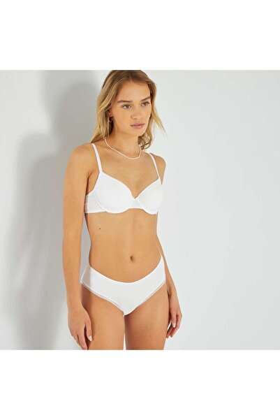 KIABI Cotton boy shorts with lace trim White