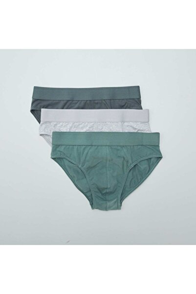 KIABI مجموعة من 3 سراويل داخلية بتصميم صديق للبيئة باللون الأخضر