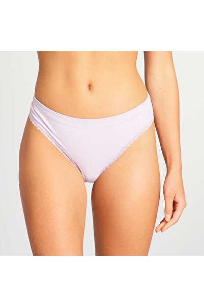 KIABI Pack of 2 pairs of ribbed tanga briefs PURPLE