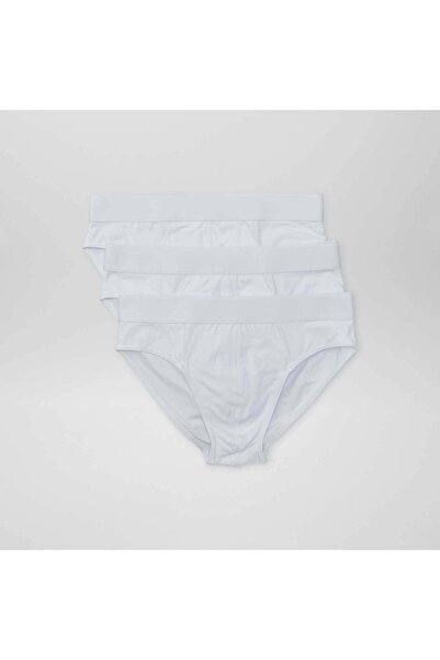 KIABI مجموعة من 3 سراويل داخلية بتصميم صديق للبيئة باللون الأبيض
