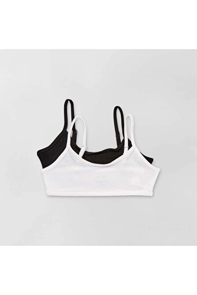 KIABI عبوة من 2 حمالة صدر بتصميم صديق للبيئة باللون الأسود