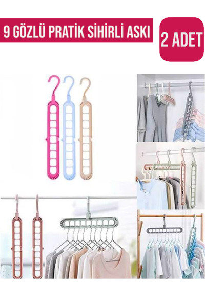 CocoVia (2 bucăți) Umeraș magic inteligent multifuncțional cu 9 compartimente...