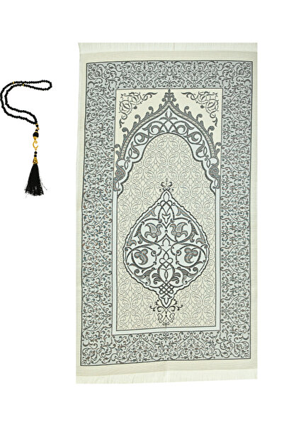 Modish Group Розкішний тафта - килимок для молитви та переносний набір для молитви з перлами, подарунковий набір