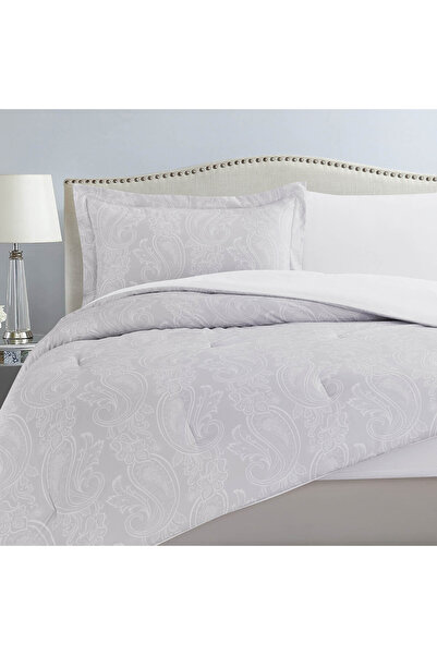 In House Tulip | Microfiber Comforter Set 4 Pieces, Queen, 240x190 cm, Grey