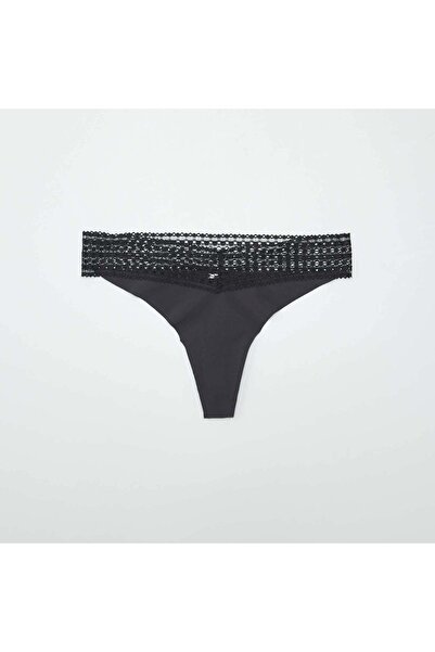 KIABI Pack of 2 tanga briefs with lace BROWN